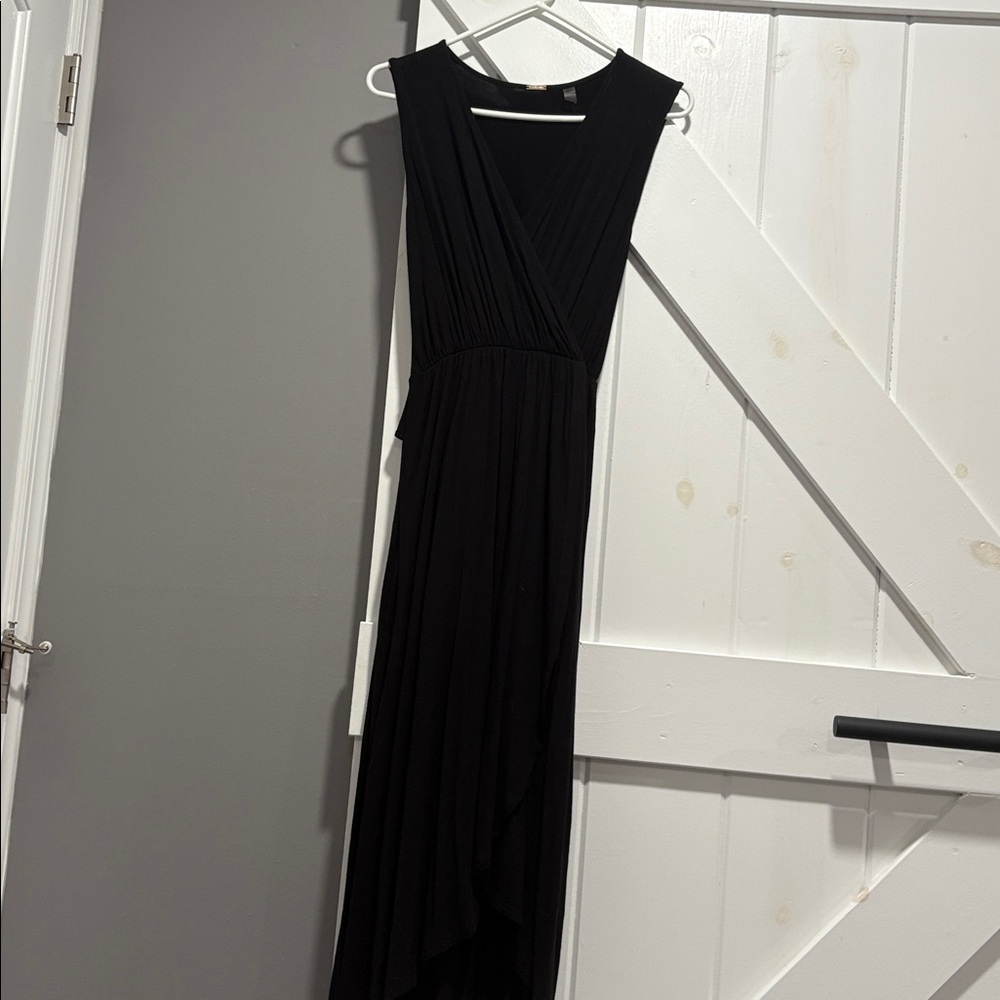 T. Tahari Hi-Lo Black Dress with Tie in Back
